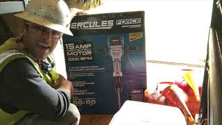 Harbor Freight HERCULES Electric Jack Hammer unboxing and demonstration [upl. by Ahsei485]