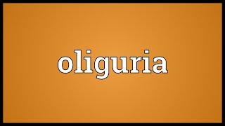 Oliguria Meaning [upl. by Assiar]