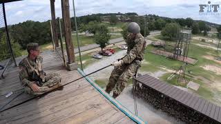 US Army Fort Benning Infantry OSUT Basic Training Eagle Tower Rappel 2020 [upl. by Yblehs]