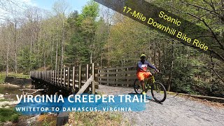 Virginia Creeper Trail  17Mile Downhill Bike Ride on a Rail Trail  Whitetop to Damascus  Sundog [upl. by Nomihs447]