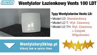 Wentylator Łazienkowy Vents 100 LDT z Wyłącznikiem Czasowym Timerem [upl. by Krigsman]