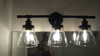 HOW TO INSTALL HOME DECORATORS 3 LIGHT VANITY FIXTURE [upl. by Aurelius]