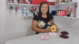 como fazer xuxa de cetim Scrunchie com retalhos de Cetimcostura cetim [upl. by Eirrotal292]