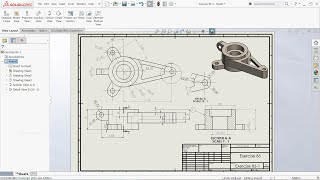 SolidWorks Drawing Tutorial View layout Annotation Sketch [upl. by Lalita]