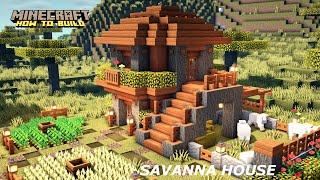 Minecraft How to build a Savanna House  Acacia House Tutorial [upl. by Millman]