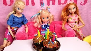 Elsas BIRTHDAY  Special guests  Elsa amp Anna toddlers  party  pinata  Barbie  cake  gifts [upl. by Edahsalof]