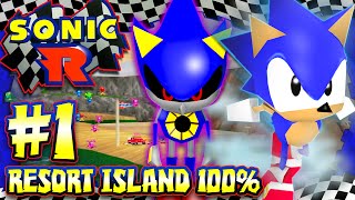 Sonic R  HD Part 1  Resort Island 100 All Coins Chaos Emeralds amp Metal Sonic [upl. by Nesilla106]