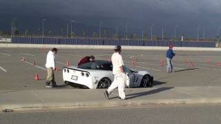 Corvette Crashes During An AutoCross Event [upl. by Dhaf]