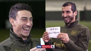 Laurent Koscielny and Henrikh Mkhitaryan play Guess the Arsenal Teammate game [upl. by Doherty]