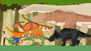 Walking Dinosaurs Dinosaurs Size Comparison  Dino Animation [upl. by Bryon]