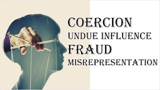 Coercion Undue Influence Fraud Misrepresentation  Indian Contract Act 1872  Law Guru [upl. by Nacnud]