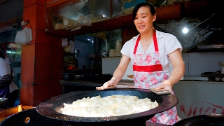 Chinese Street Food Tour in Hangzhou China  BEST Potstickers in China [upl. by Notsecnirp]