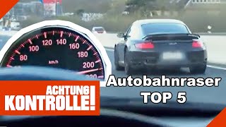 Top 5 Autobahnraser Die Polizei kommt BLEIFÜSSEN auf die Spur  Kabel Eins  Achtung Kontrolle [upl. by Annelg]