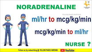 Noradrenaline  mcg calculation from mlhour [upl. by Boeschen849]