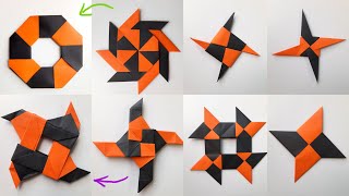 6 INCREIBLES ESTRELLAS NINJA  ORIGAMI SHURIKEN DE PAPEL [upl. by Yentnuoc]