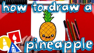 How To Draw A Cartoon Pineapple [upl. by Eadrahs]