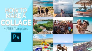 How To Make A Collage In Photoshop With FREE TEMPLATES [upl. by Camile784]