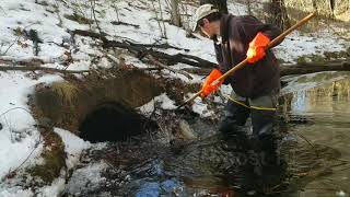 Huge Blockage Unclogging Culvert UNCUT [upl. by Rehpotsirk]