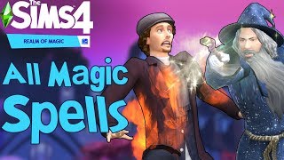 The Sims 4 Realm of Magic All 24 Magic Spells and Failures [upl. by Ylrebmit]