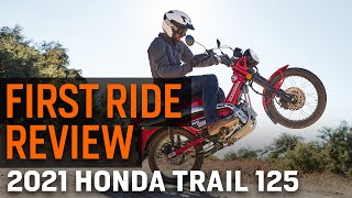 2021 Honda Trail 125 First Ride Review [upl. by Ycniuqed483]