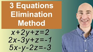 Solving Systems of 3 Equations Elimination [upl. by Nawek655]