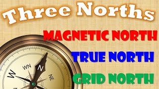 True North Magnetic North Grid North Magnetic Declination [upl. by Airegin]