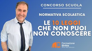 Concorso scuola Legislazione Scolastica Le 10 Leggi che non puoi non cononscere [upl. by Moseley]