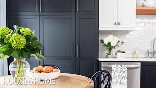 Small Kitchen Makeover Black amp White TwoTone Cabinets [upl. by Dasi]