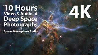 4K UHD 10 hours  Deep Space Photographs amp Space Atmosphere audio  relaxing meditation nature [upl. by Bathsheeb]