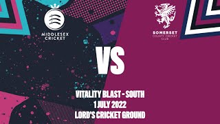 LIVE STREAM  T20  MIDDLESEX V SOMERSET [upl. by Stevens2]