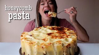 Pastitsio Honeycomb Pasta MUKBANG [upl. by Malik789]