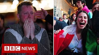 Fans react as England lose penalty shootout to Italy in Euro 2020 final  BBC News [upl. by Airbmat]