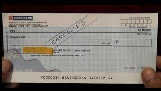 HDFC Bank cancelled cheque how to give infostep [upl. by Had618]