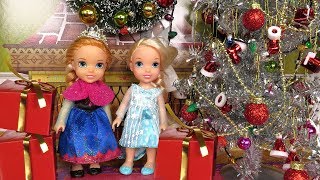 Christmas  Elsa and Anna toddlers  Santa gifts  Tree decoration [upl. by Eirelav]