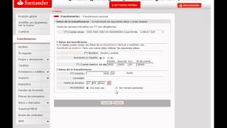 Banco Santander  Transferencias banca online [upl. by Sherfield247]