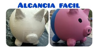 how to make piggy bank como hacer alcancia de yeso facilcochinito 🐷 [upl. by Alliber]