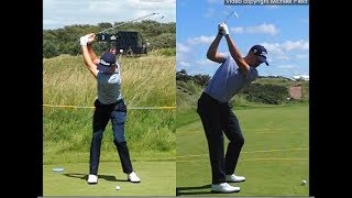 Justin Thomas golf swing  Long Iron faceon amp downtheline July 2017 [upl. by Pierson897]