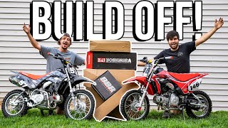 Building the Worlds BADDEST PIT BIKES BUILD OFF CHALLENGE [upl. by Schoenburg]