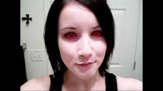 Inserting and Removing Red Sclera Contact Lenses Plus FAQ [upl. by Irehj]