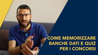 Come memorizzare banche dati e i quiz per i per i concorsi [upl. by Roderigo]