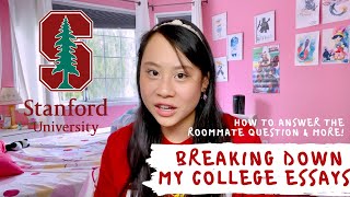 College Essay STANFORD tips Revealing ALL essays that got me into Stanford  Class with Cass [upl. by Elagiba]