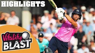 Surrey v Middlesex  Malan Strikes Stunning Century  Vitality Blast 2019  Highlights [upl. by Yllier]