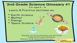 2nd Grade Science Glossary 1 Learn and Practice Worksheets for home use and in school classrooms [upl. by Vera]