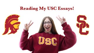 Reading My Accepted USC Essays  USC Supplements 2020  Tips and Advice  Zoe Simon [upl. by Jarrell]