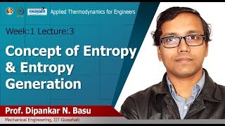 Lec 3 Concept of entropy amp entropy generation [upl. by Enellek]