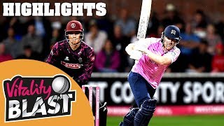 Somerset v Middlesex  Morgan Hits 83 in RECORD Chase  Vitality Blast 2019  Highlights [upl. by Atinuaj]