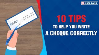 How To Write A Cheque Correctly  Banking Basics  HDFC Bank [upl. by Ertsevlis]