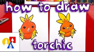 How To Draw Torchic Pokemon  Toy Giveaway [upl. by Akemej876]