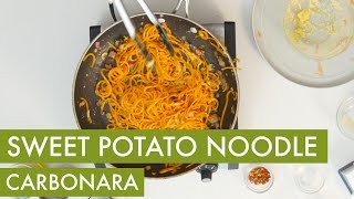 Spiralized Sweet Potato Carbonara I Gluten Free Spiralizer Recipe [upl. by Noelani]