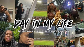 DAY IN MY LIFE  EP 5  hair maintenance amp atl braves baseball game [upl. by Treblihp806]